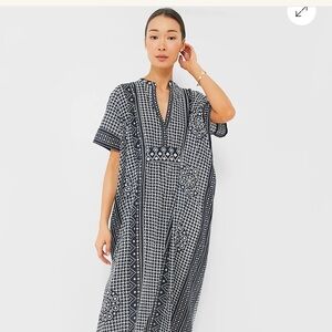 Tuckernuck Emerson Fry India collection caftan in navy/white pattern